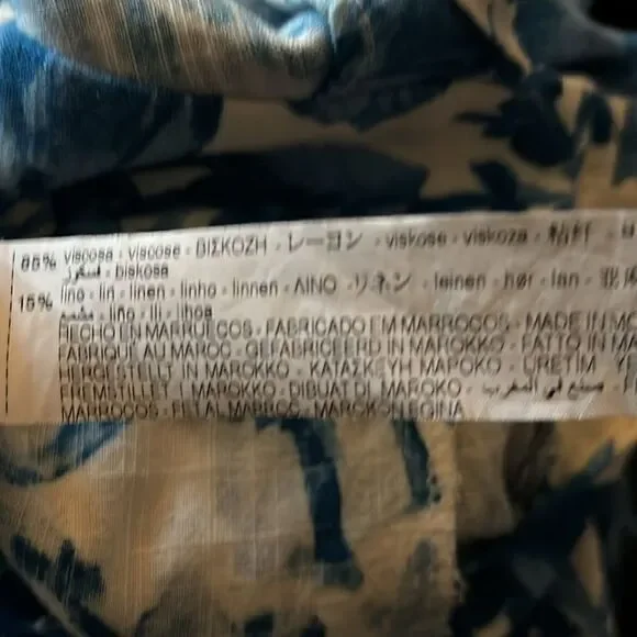 ZARA Floral Print Jumpsuit Blue V-Neck Linen Size XS/ excellent - Picture 8 of 8